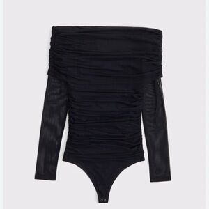 Abercrombie Long Sleeve Mesh Foldover Bodysuit, M (Like New)